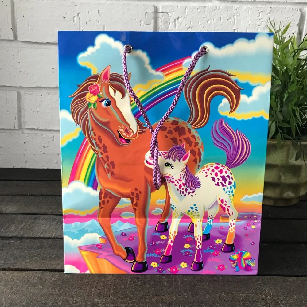 Lisa Frank Vintage Gift Bag Rainbow Chaser & Lollipop with Name Tag